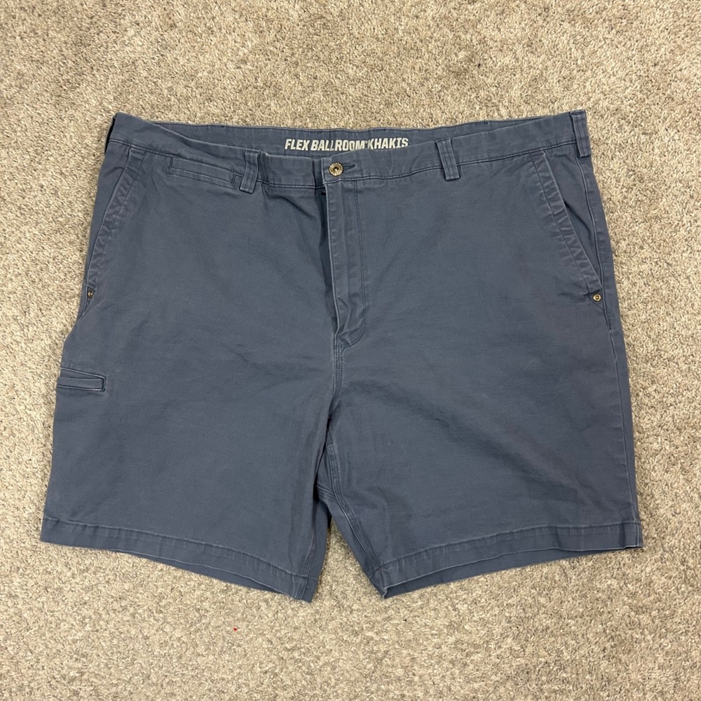 Duluth Trading Co‎ Flex Ballroom Khakis Shorts 46 Blue 9" Inseam Relaxed Fit